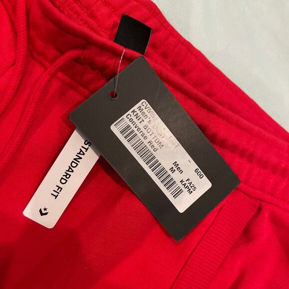 NWT Converse Shorts Red Medium Knit Comfy Casual Athletic Retro Classic $60 NEW - Picture 2 of 9